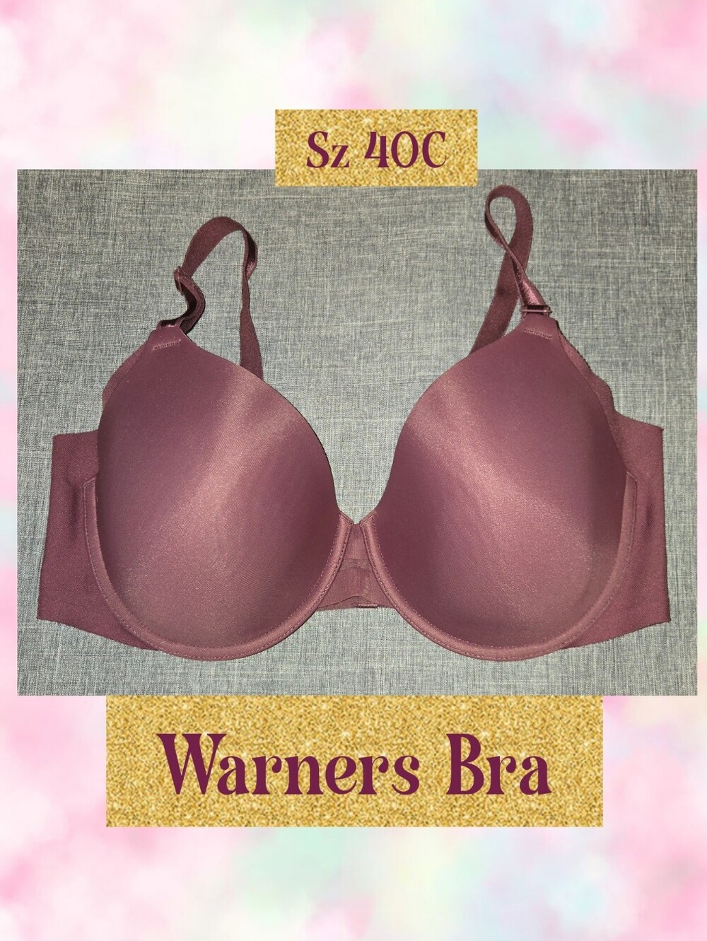 Warner's Mauve/Taupe Bra Sz 40C